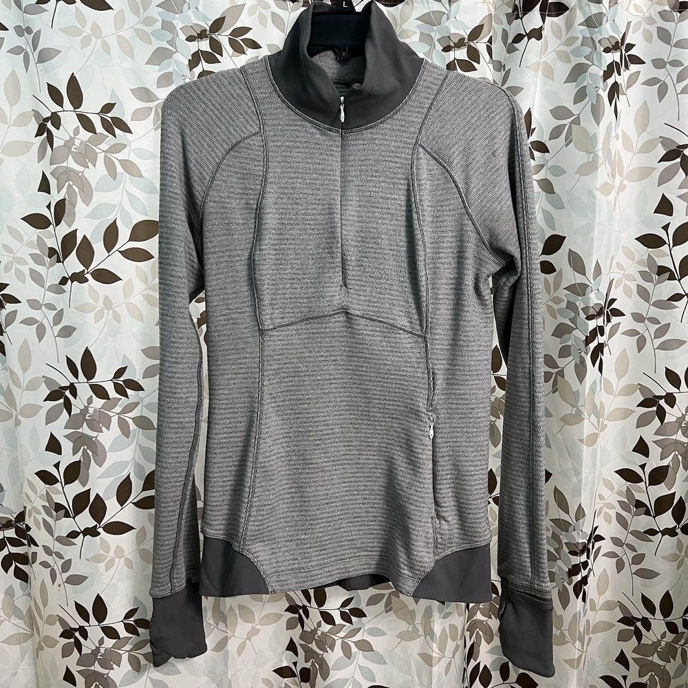 Lululemon Top Womens 6 Gray Runderful 1/2 Zip Running Yoga Sweatshirt Sweater